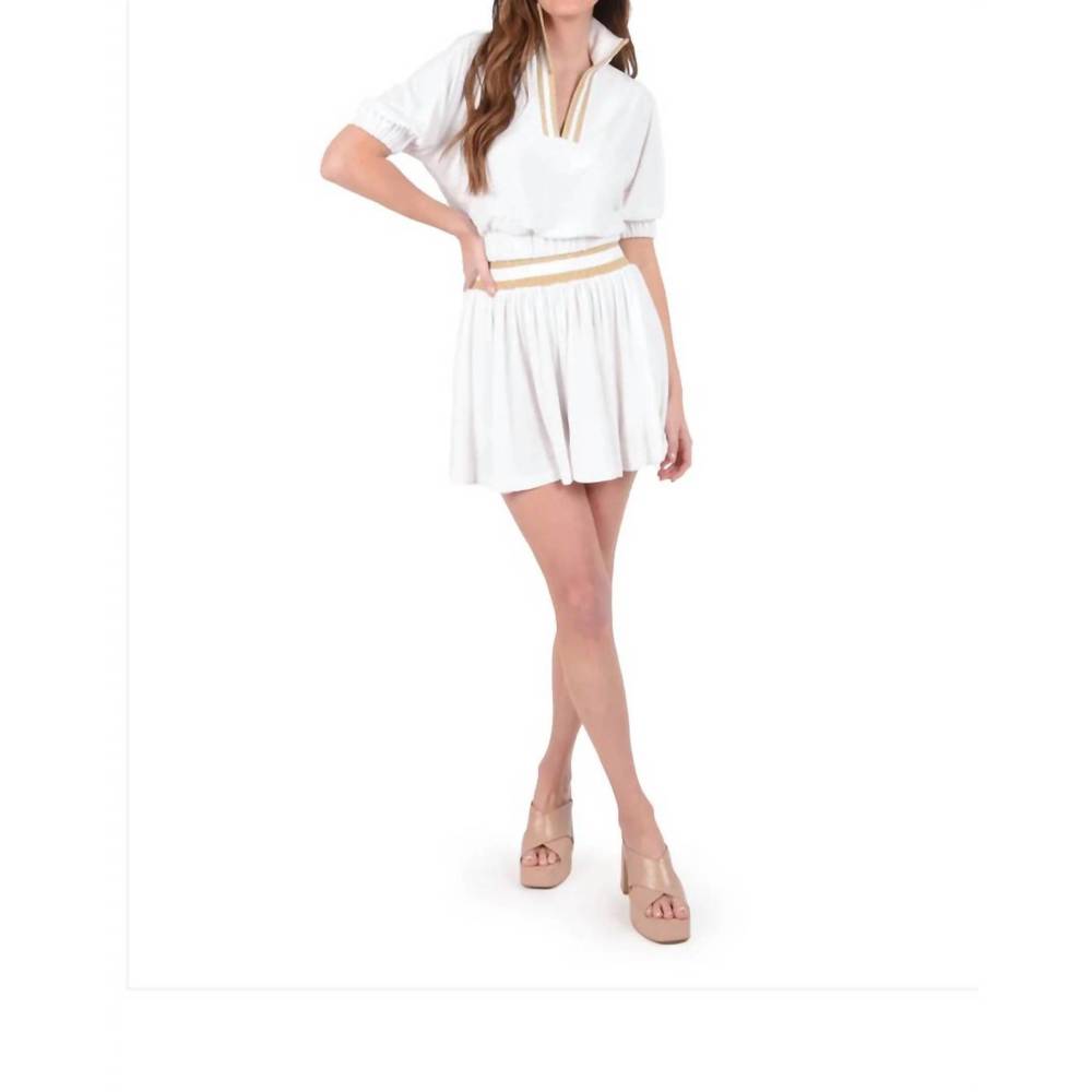NEW EMILY MCCARTHY swing terry short in white